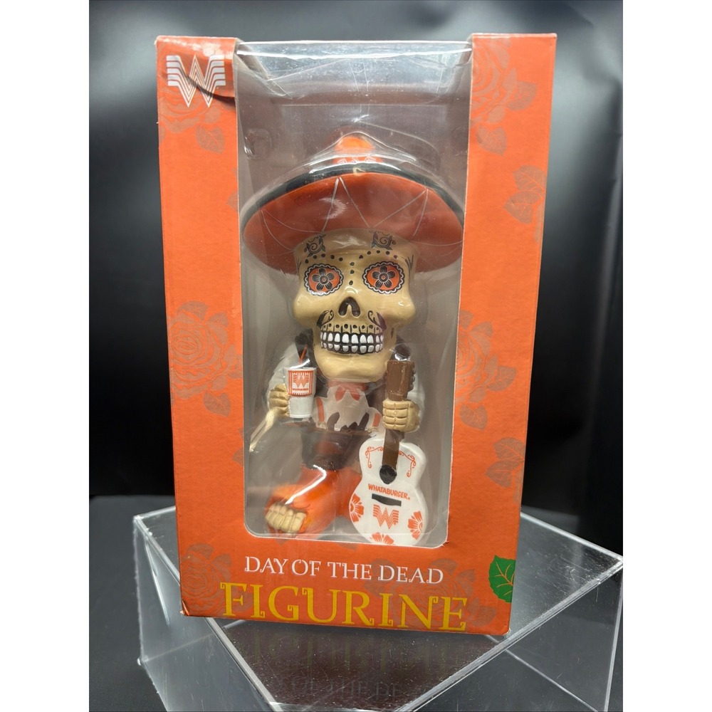 Whataburger Day of the Dead Sugar Skull Figurine FOCO Dia de los Muertos Orange